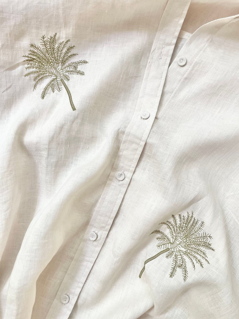 Palm Embroidered Shirt – Beige - Sare StoreLittle LiesShirt