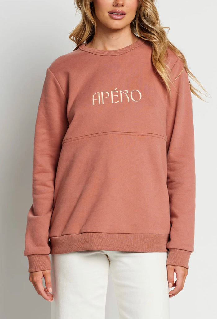 Panel Embroidered Jumper NON BFF-Desert Rose/Champagne - Sare StoreApero LabelJumper