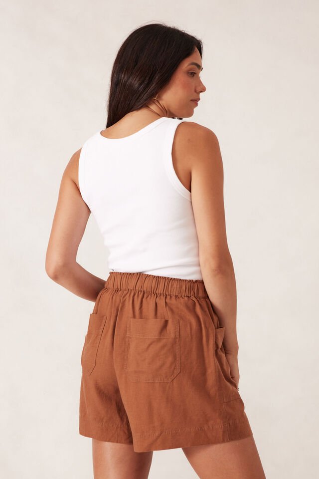 Panelled Pull On Short - Burnt Caramel - Sare StoreCeres LifeShorts