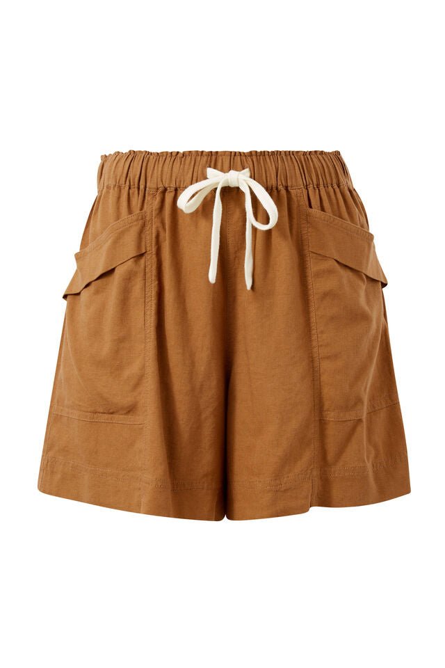 Panelled Pull On Short - Burnt Caramel - Sare StoreCeres LifeShorts