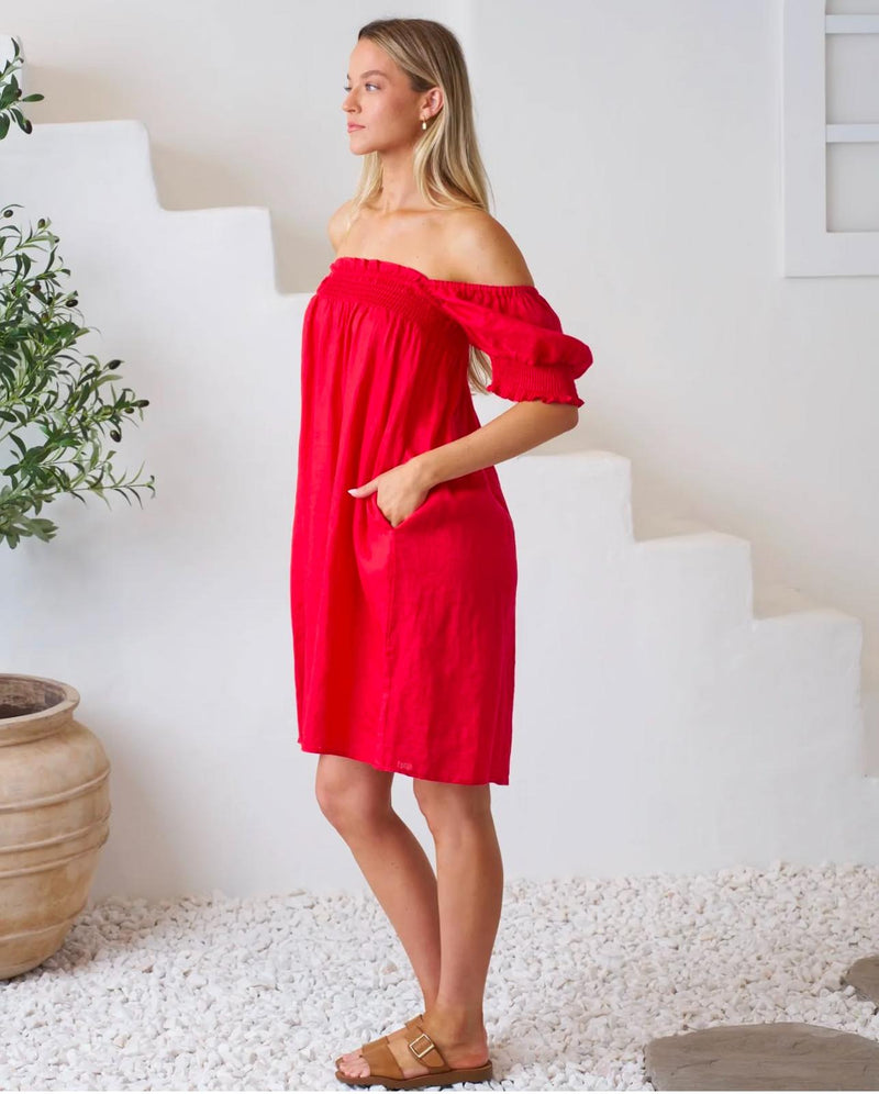 Pia Short Dress - Red - Sare StoreSare StoreDress