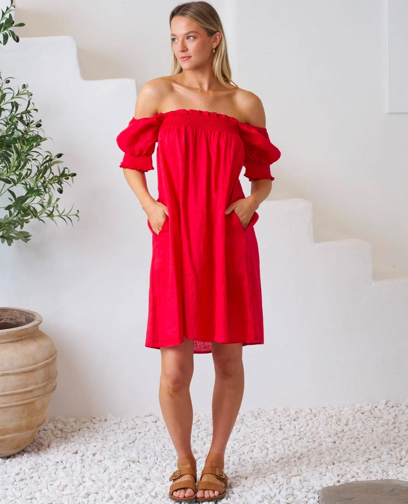 Pia Short Dress - Red - Sare StoreSare StoreDress