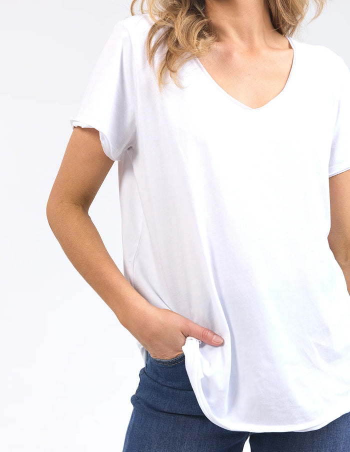 Pima Vee Tee - White - Sare StoreElmTee