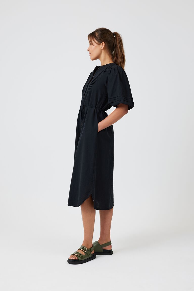 Pintuck Midi Dress - Black - Sare StoreCeres LifeDress