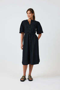 Pintuck Midi Dress - Black - Sare StoreCeres LifeDress