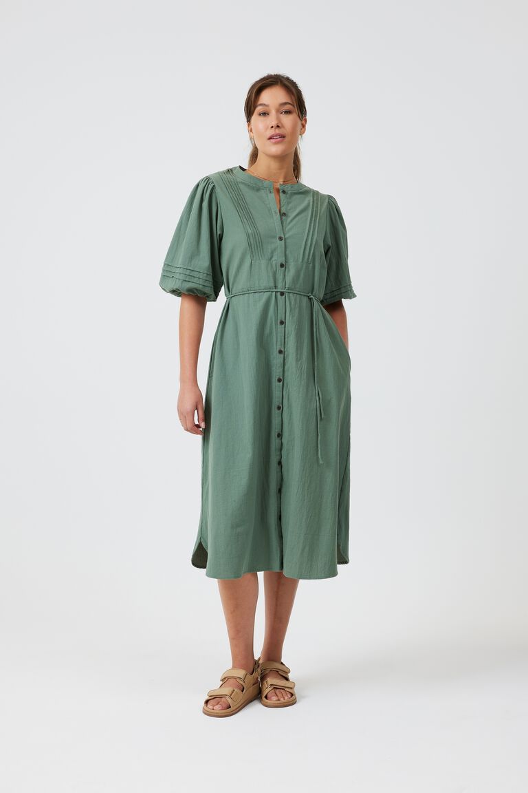 Pintuck Midi Dress - Khaki - Sare StoreCeres LifeDress