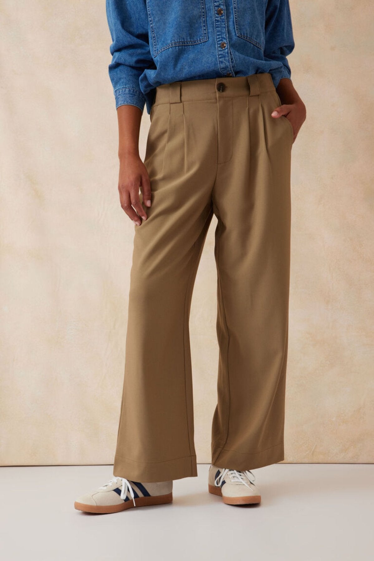 Pleat Front Pant - Biscuit - Sare StoreCeres LifePants