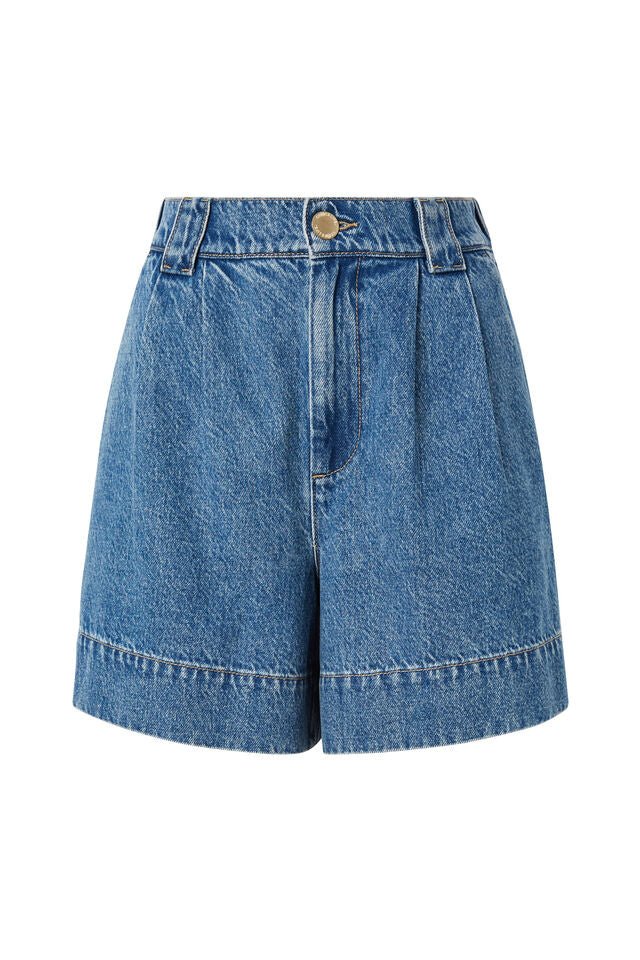 Pleat Front Short - Fresh Indigo Denim - Sare StoreCeres LifeShorts