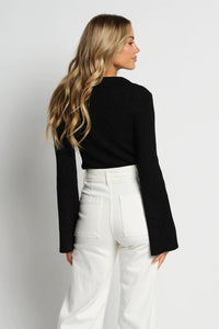 Quinn Long Sleeve Knit Top - Black Metallic - Sare StoreApero LabelKnit