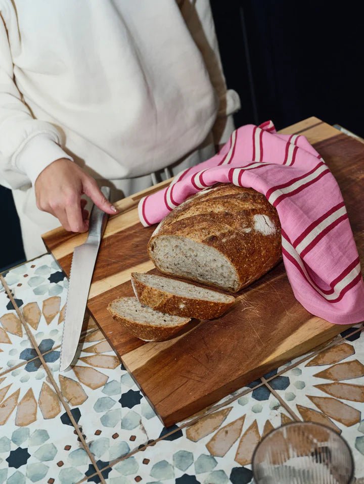 Raspberry Stripe Tea Towel - Sare StoreMosey MeTea Towel