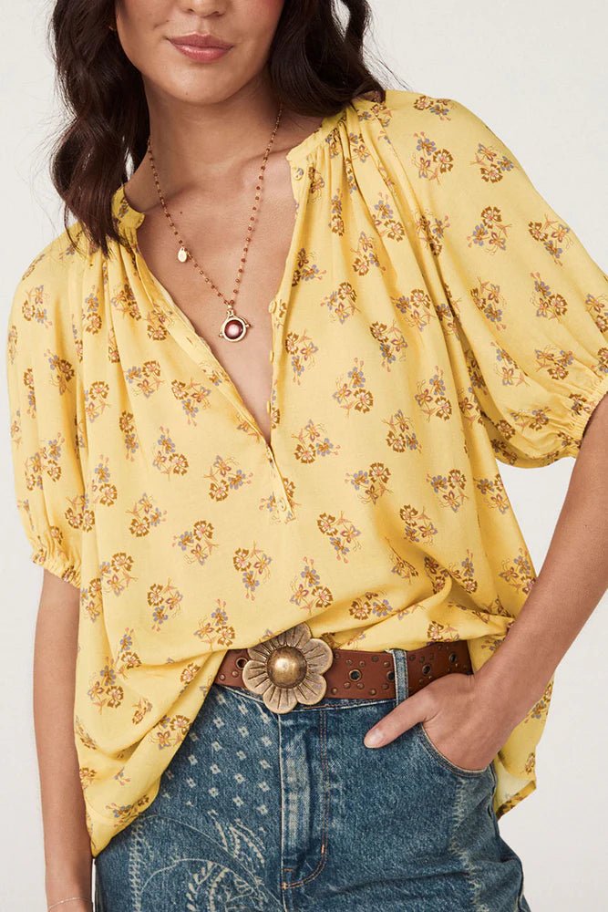 Rebel Spirit Short Sleeve Blouse - Daffodil - Sare StoreSPELLBlouse