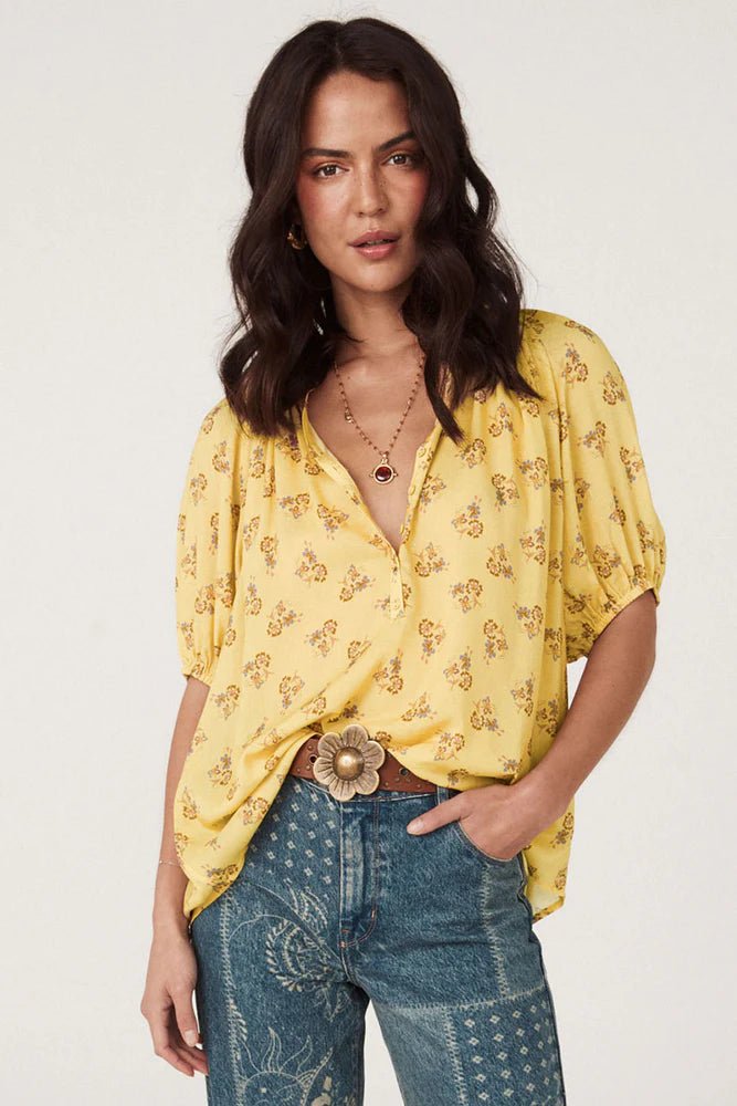 Rebel Spirit Short Sleeve Blouse - Daffodil - Sare StoreSPELLBlouse