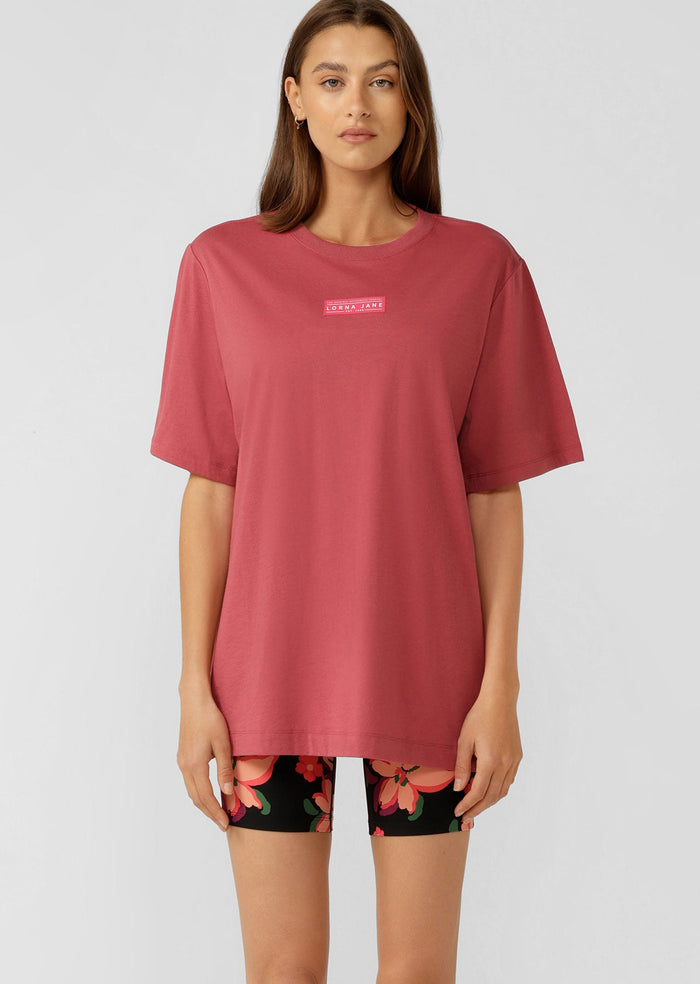 Regroup Relaxed Tee - Raspberry Sorbet - Sare StoreLorna Janeactivewear