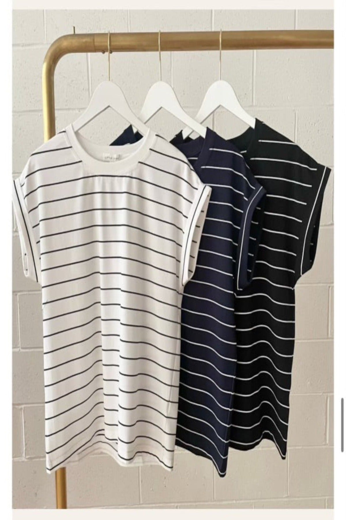 Rhodes Tee - Black with White Stripe - Sare StoreLittle LiesT-shirt