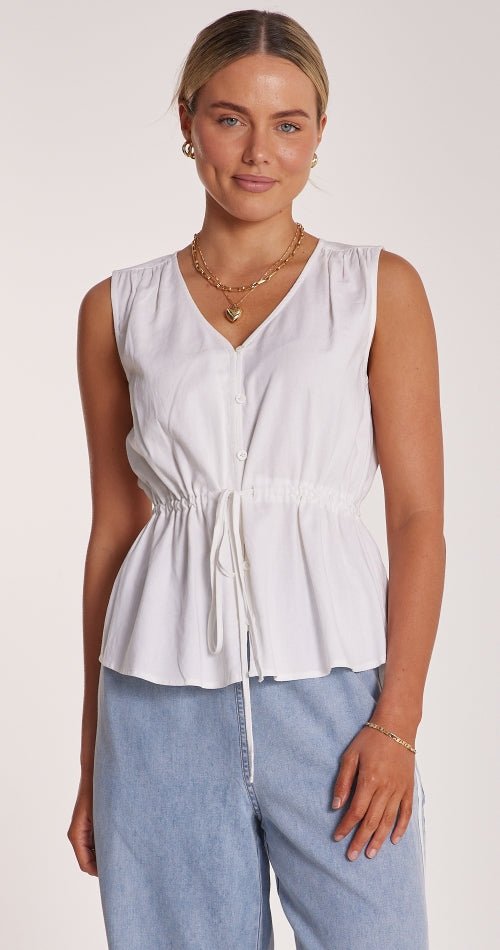 Riley Sleeveless Top - White - Sare StoreFeather and NoiseTops