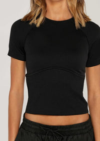 Seamless Contour Short Sleeve Top- Black - Sare StoreLorna JaneTops