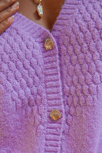 Shell Cashmere Cardigan - Purple - Sare StoreSare StoreKnit