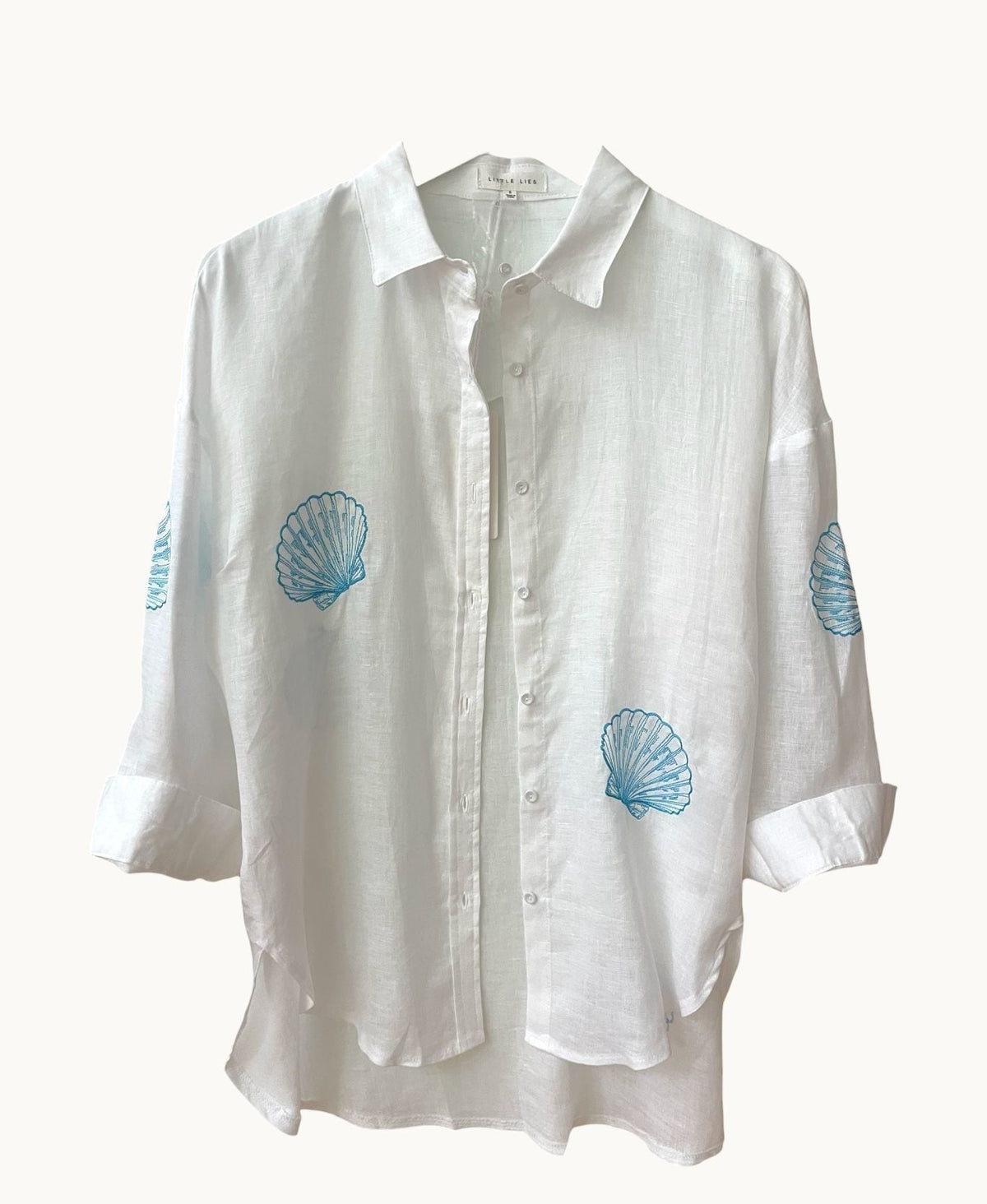 Shell Embroidery Shirt – White - Sare StoreLittle LiesShirts