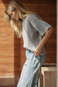 Short Sleeve Soft Cable Knit - Sare StoreCeres LifeKnit