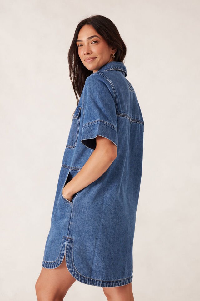 Side Pocket Boxy Dress - Fresh Indigo - Sare StoreCeres LifeDress