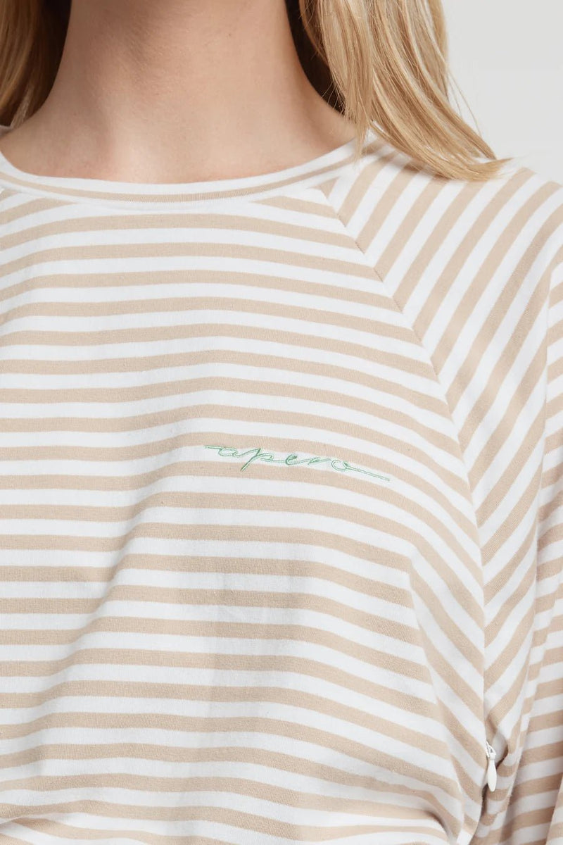 Sierra Balloon Sleeve Top - Beige / White Stripe - BFF - Sare StoreApero LabelTops