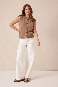 Sleeveless Knit Cardi - Summer Taupe - Sare StoreCeres LifeVest