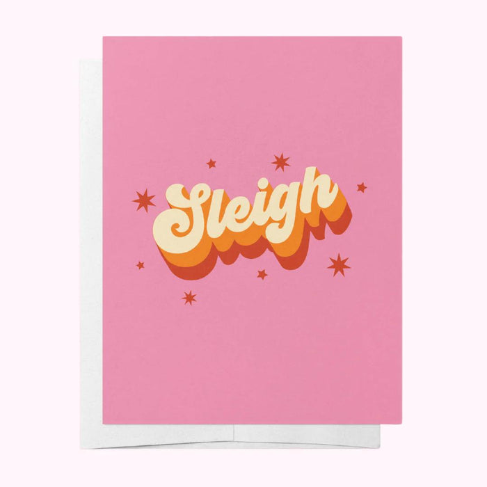 Sleigh - Christmas Card pink - Sare StoreBad on PaperGreeting Cards