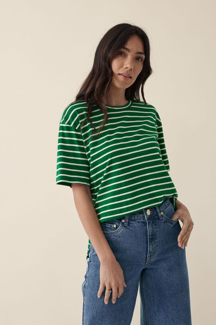 Slouchy Split Hem Tee - Winter Green/Vanilla - Sare StoreCeres LifeT-shirt