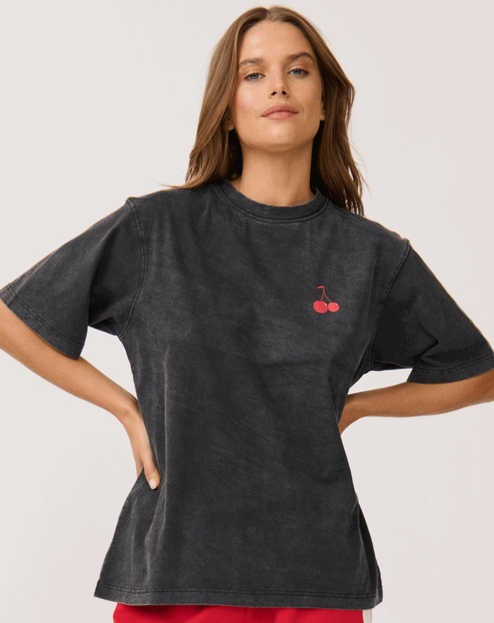 Sophie Tee - Washed Black/Cherry - Sare StoreCartel & WillowTee