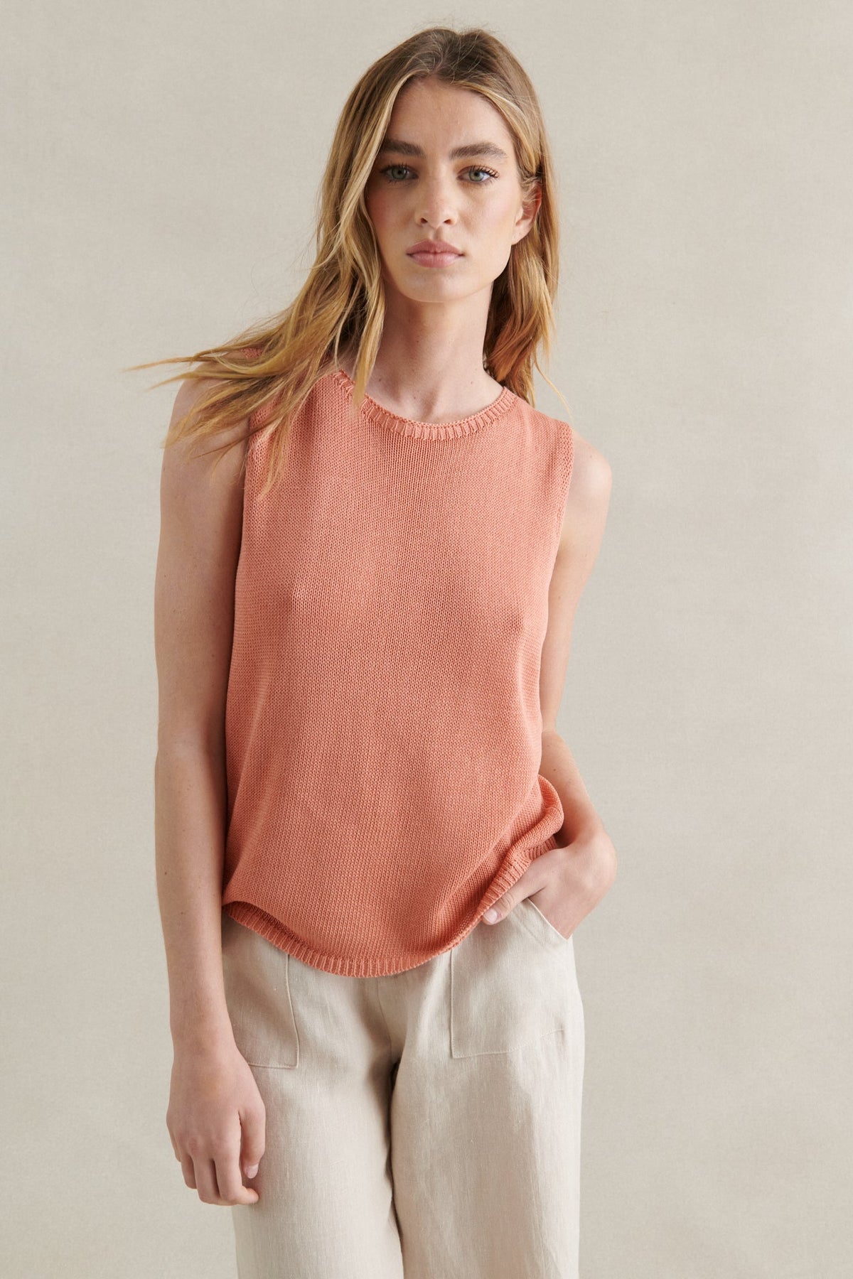 Spring Tank - Peach - Sare StoreLittle LiesKnit