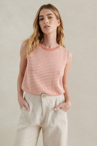 Spring Tank - Peach/White Stripe - Sare StoreLittle LiesKnit