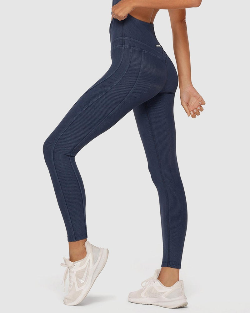 Stride Washed Rib Ankle Biter Leggings - Washed Pale Indigo - Sare StoreLorna JaneLeggings