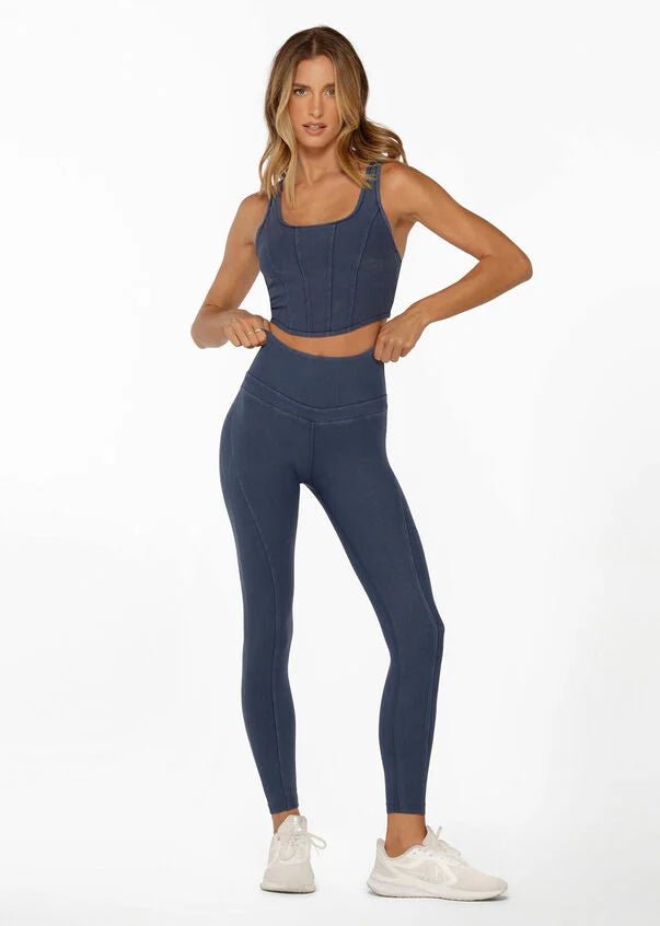 Stride Washed Rib Ankle Biter Leggings - Washed Pale Indigo - Sare StoreLorna JaneLeggings