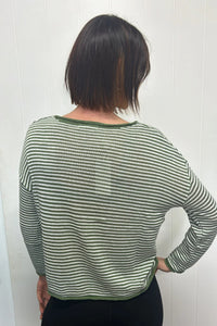 Stripe Spring Knit - Green/White - Sare StoreLittle LiesTops