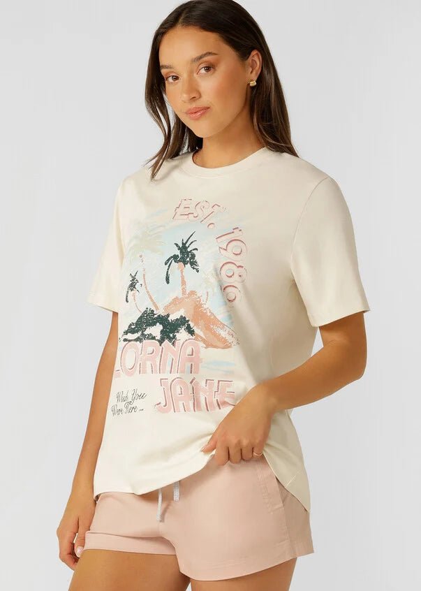 Summer Days Relaxed T-shirt - Cream - Sare StoreLorna JaneT-shirt