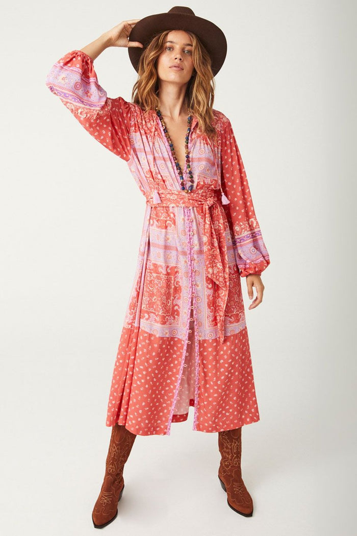 Sunshine Bandit Button Through Dress - Cayenne - Sare StoreSPELLDress