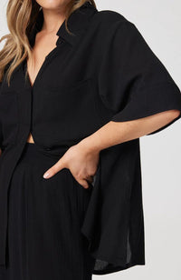 Tayla Shirt - Black Crinkle - Sare StoreCartel & WillowShirts