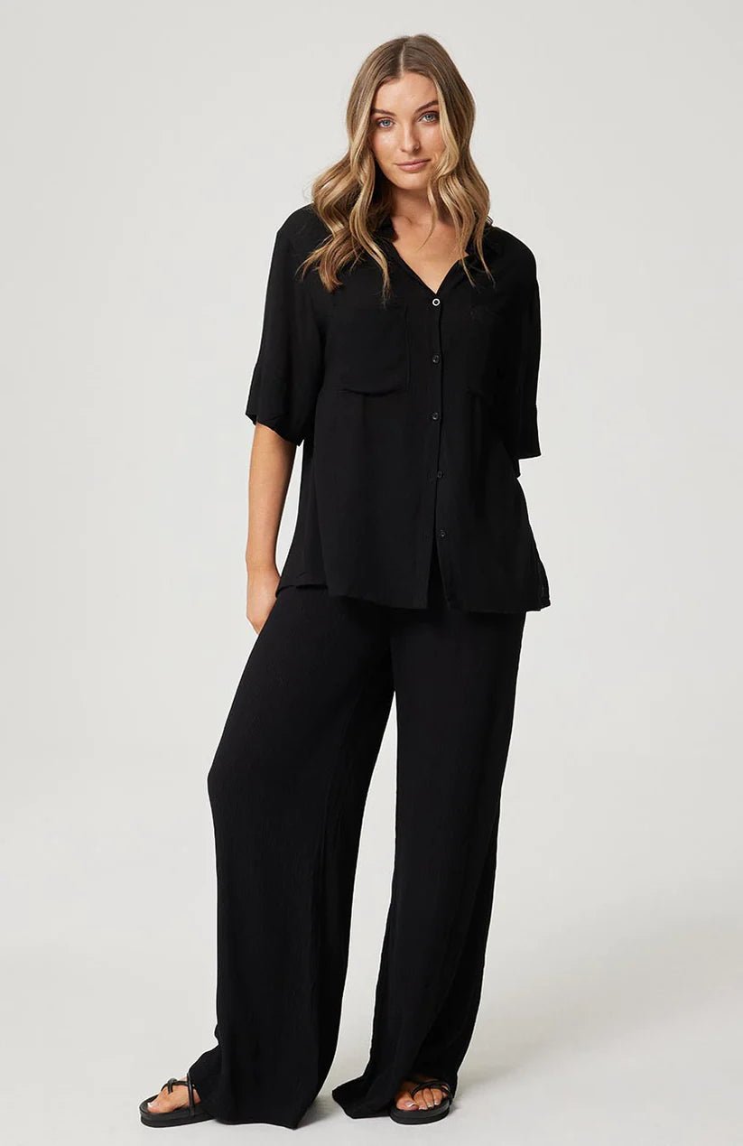 Tayla Shirt - Black Crinkle - Sare StoreCartel & WillowShirts