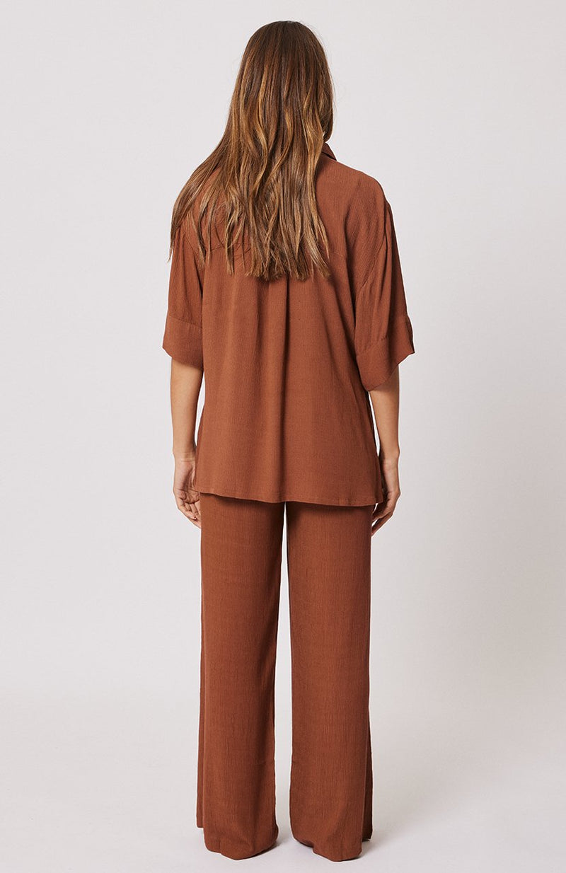 Tayla Shirt - Chocolate Crinkle - Sare StoreCartel & WillowShirt