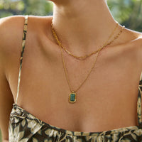 Teo Gold Necklace - Emerald - Sare StoreArms Of EveJewellery