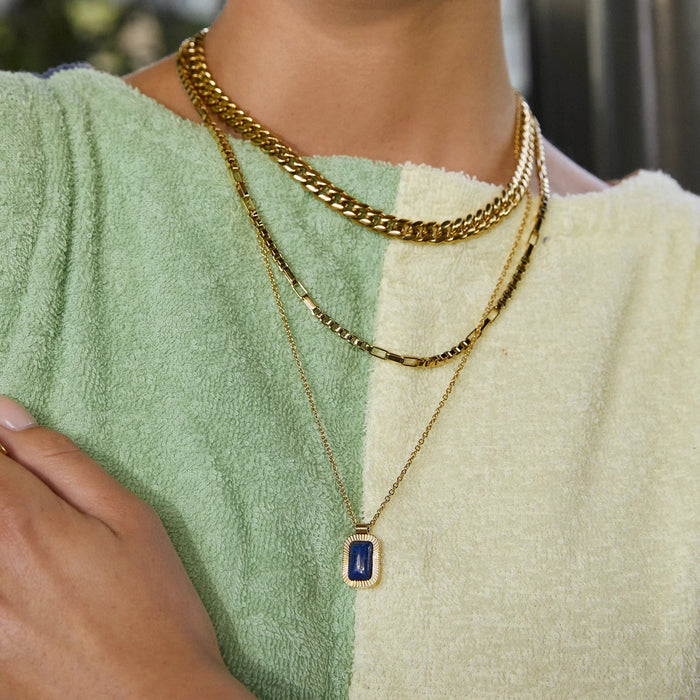 Teo Gold Necklace - Lapis - Sare StoreArms Of EveJewellery