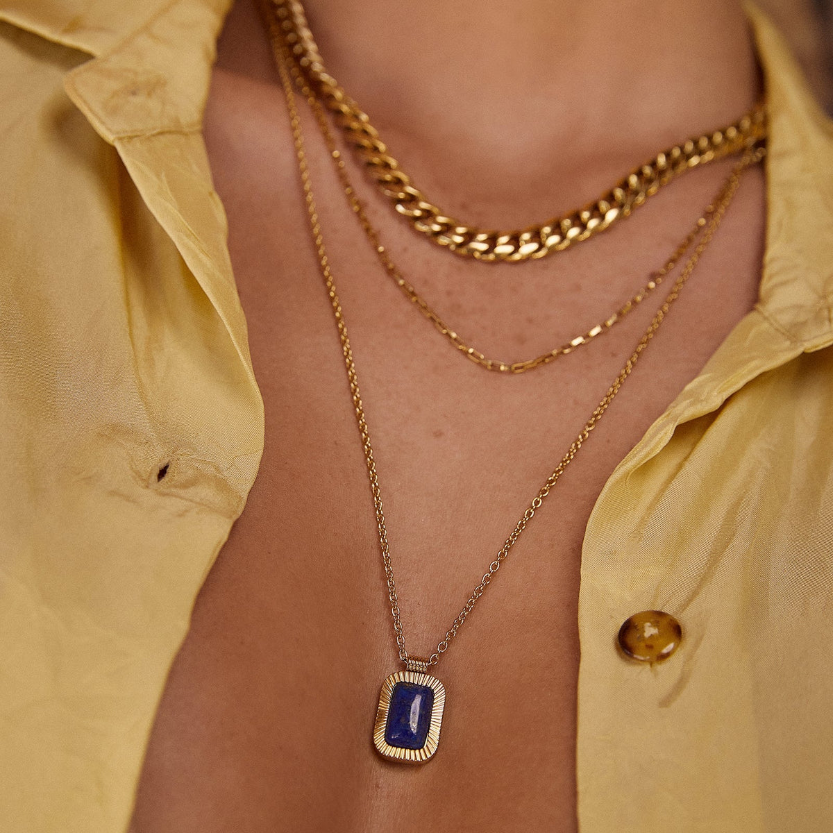 Teo Gold Necklace - Lapis - Sare StoreArms Of EveJewellery