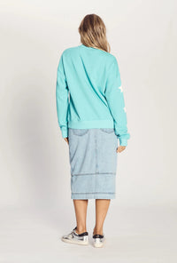 The Slouch Sweat - Aqua With Tiger Star - Sare StoreWe are the othersTops