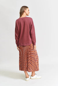 The Sunray Pleat Skirt - Burgundy Wicker Print - Sare Storewe are the othersSkirt