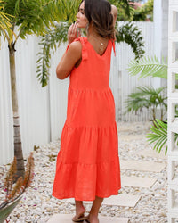 Tie Dress with Pockets - Orange - Sare StoreLabel of LoveDress