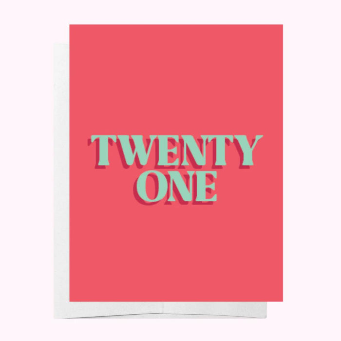 Twenty One - Age Milestone Birthday Card - Sare StoreBad on PaperGreeting Cards