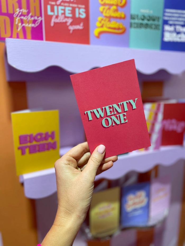 Twenty One - Age Milestone Birthday Card - Sare StoreBad on PaperGreeting Cards