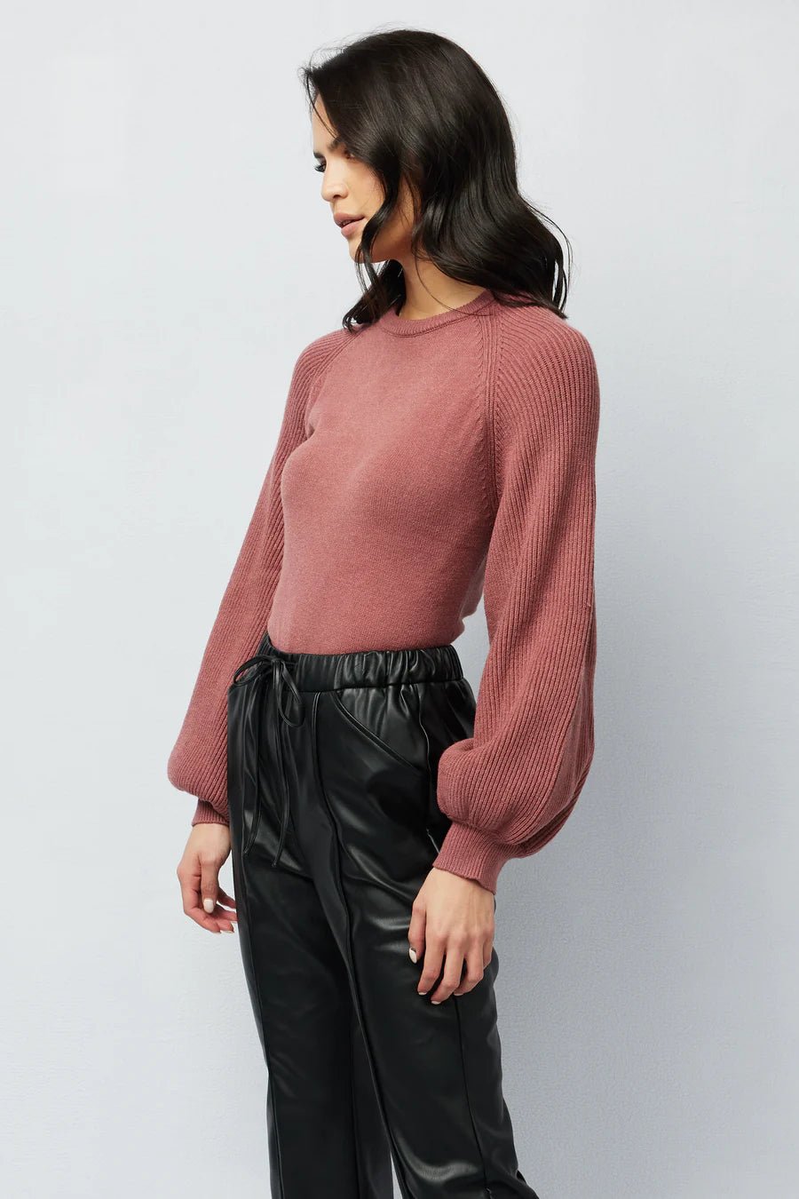 Valerie Balloon Sleeve Knit Top - Burnt Rose - Sare StoreApero LabelKnit