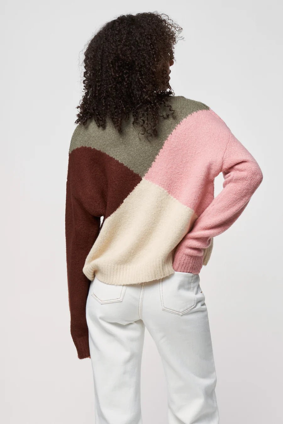 Vivienne Knit Jumper - Cream/Green/Pink/Brown - Sare StoreApero LabelKnit