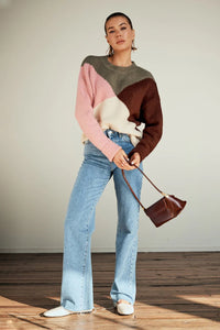 Vivienne Knit Jumper - Cream/Green/Pink/Brown - Sare StoreApero LabelKnit